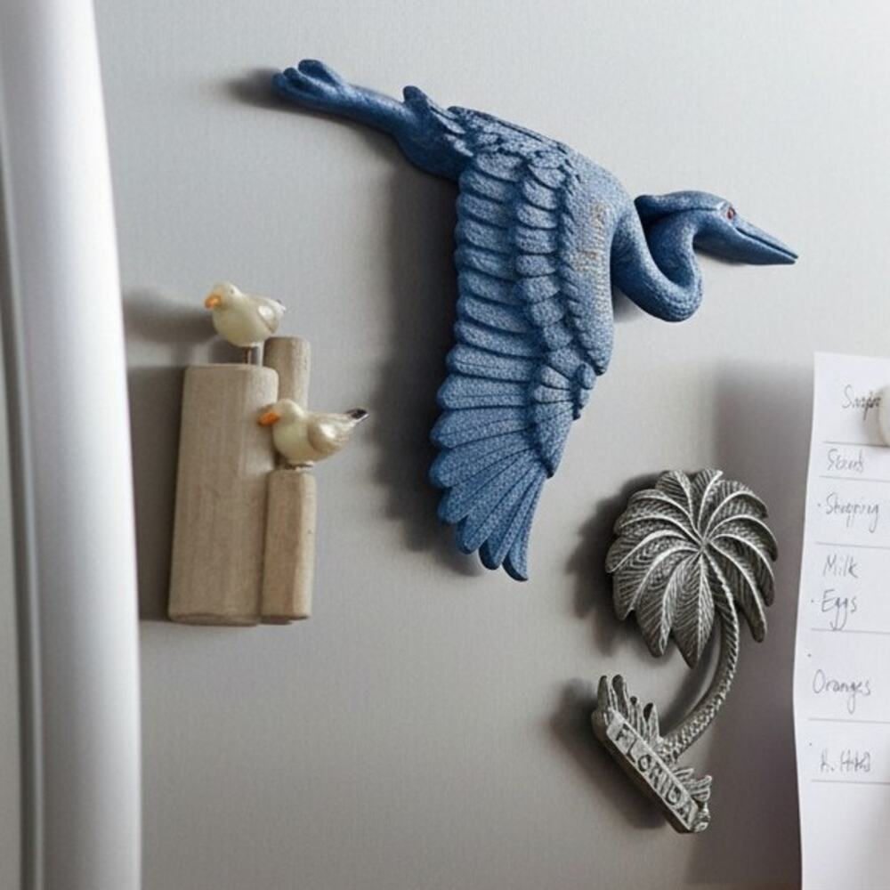 VTG Florida Souvenir Magnets Lot of 3 Sarasota Crane Travel Refrigerator Decor